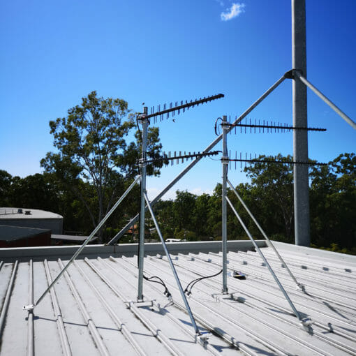LPDA 4G antennas installed on a roof